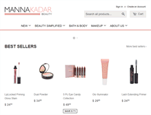 Tablet Screenshot of mannakadarcosmetics.com